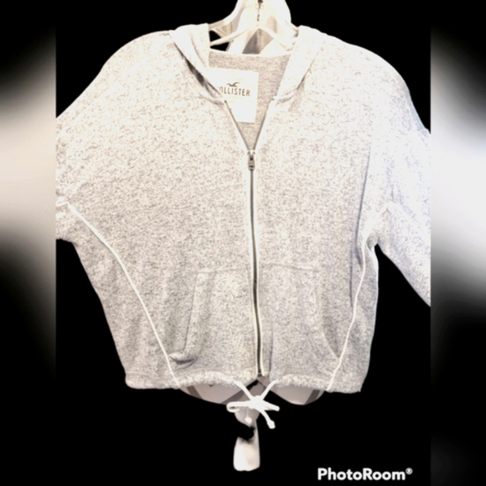 Hollister Full-Zip Gray Hoodie Size Small Excellent Lightweight ✅️